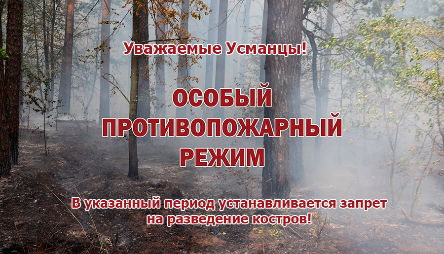 Особый противопожарный режим на территории Усманского района Особый противопожарный режим на территории Усманского района
